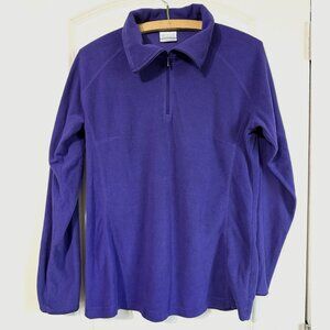 Columbia Sweater‎ Women Medium Purple Pullover Quarter Zip Jacket Ladies Fleece